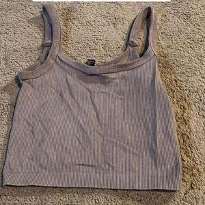 Forever 21 Ribbed Crop Top - Light Gray